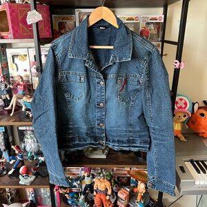 Vintage Y2K FUBU The Collection Denim Jacket Women’s XL Made In Hong Kong